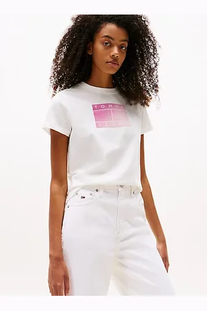 Tommy Hilfiger Rundhals-T-Shirt mit Farbverlauf-Logo