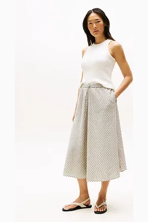 Tommy Hilfiger Midirock in A-Linie mit Crinkle-Effekt