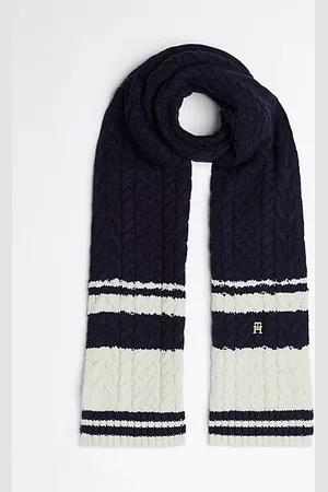 Tommy Hilfiger Zopfmuster-Schal mit hohem Wollanteil