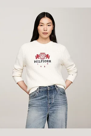 Tommy Hilfiger Waffelstrick-Pullover mit Stickerei