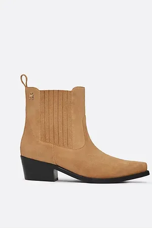 Tommy Hilfiger Wildleder-Cowboystiefel mit TH-Monogramm