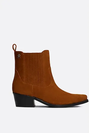 Tommy Hilfiger Wildleder-Cowboystiefel mit TH-Monogramm