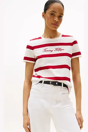 Tommy Hilfiger Rundhals-T-Shirt mit Logo-Stickerei