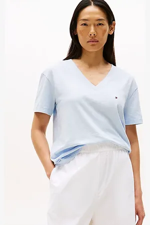 Tommy Hilfiger Strukturiertes T-Shirt mit V-Ausschnitt