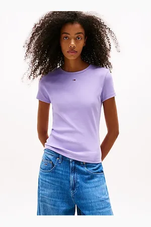 Tommy Hilfiger Geripptes Slim Fit Rundhals-T-Shirt