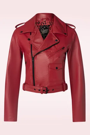 Queen Kerosin Marlon Leder Biker Jacke in