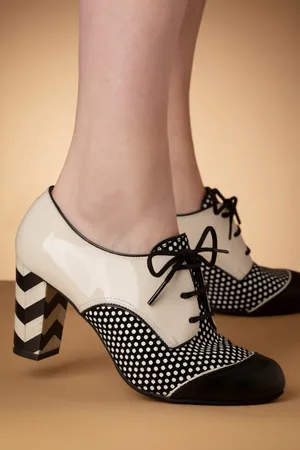 Nemonic Madison Lederschuhe in Schwarz und Cremeweiß