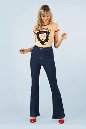 Banned Retro Legs Eleven Schlaghose aus Denim