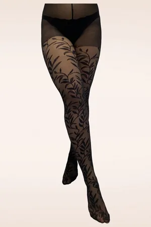Pamela Mann Curry Super Stretch Strumpfhose mit Blattmuster in