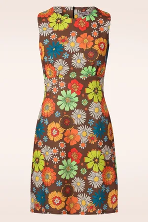 Vintage Chic Betty Blumenkleid in Braun