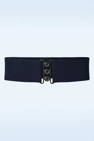 Banned Retro Lauren Retro-Stretchgürtel in Marineblau