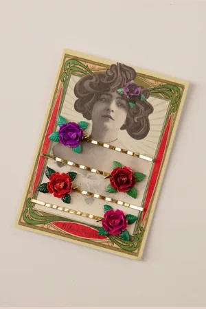 Urban Hippies Rose Bobby Pins 4er-Set