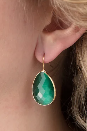 Day&Eve by Go Dutch Label Lavina Stone Drop Ohrringe in Smaragd