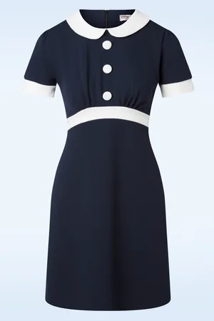 Vintage Chic Duffy Kleid in Marineblau.