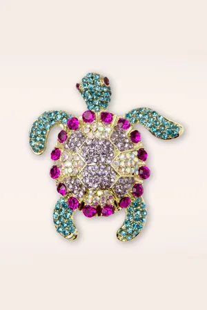 Day&Eve by Go Dutch Label Sparkly Turtle Brosche in Multi