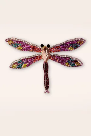 Day&Eve by Go Dutch Label Glitzernde Libelle Brosche in Multi