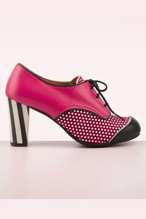 Nemonic Madison Leder Stiefelletten in Hibiskus Pink