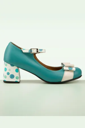 Nemonic Nancy Circus Pumps in Aqua Blau