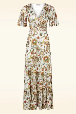 Vintage Chic Farrah Paisley Maxikleid in Creme