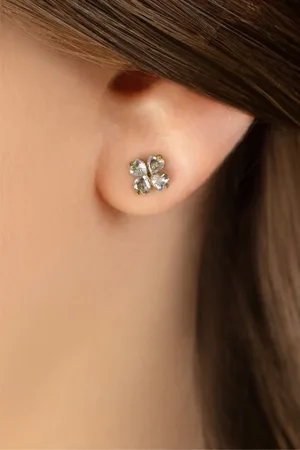 Day&Eve by Go Dutch Label Stone Flower Stud Ohrringe