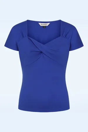Banned Retro Sie Who Dares Top in Abendblau