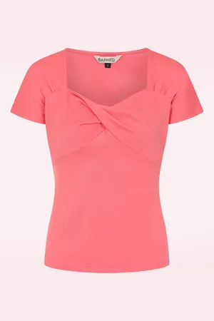 Banned Retro She Who Dares Top in Wassermelonen Pink