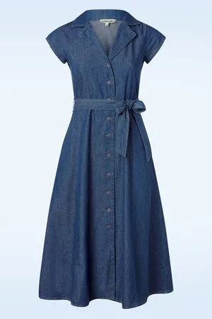 SURKANA Samantha Denim Midikleid in Mid
