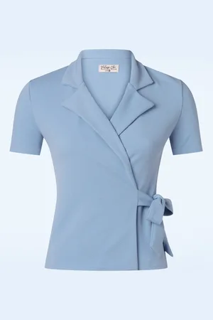 Vintage Chic Maggie Top in Himmelblau