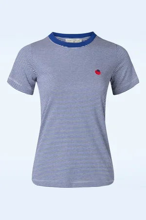 Mademoiselle YéYé Endless Horizon T-Shirt in Blau und Weiß