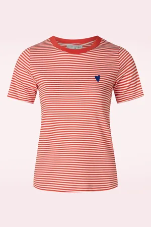 Mademoiselle YéYé Endless Horizon T-Shirt in Rot und Weiß.