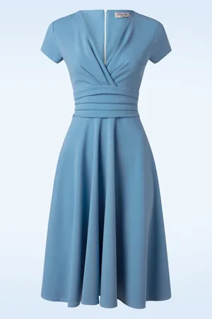 Vintage Chic Esmeralda Swing Kleid in Hellblau
