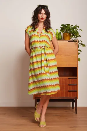 King Louie Darcy Kleid Peaches in Ombre Gelb