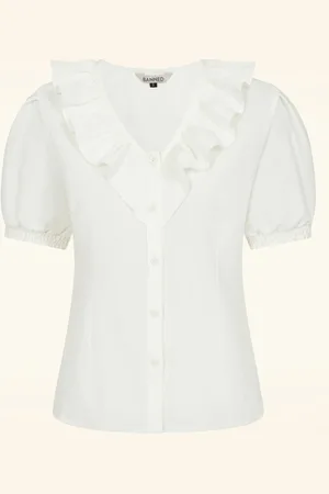 Banned Retro Madeline Volant Bluse in