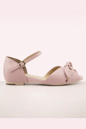 Charlie Stone Taormina Peeptoe flache Schuhe in Pastellrosa.