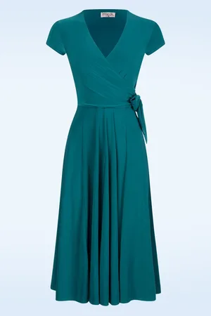 Vintage Chic Layla Wickelleid in Teal