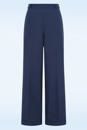 Banned Retro Lois Love Stoffhose in Marineblau