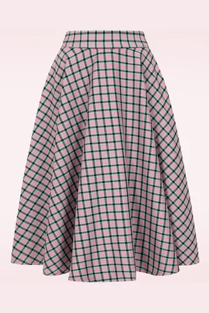 Banned Retro Cary Sweet Check Swing Rock in Rosa