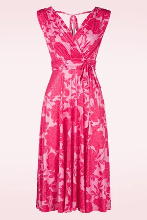 Vintage Chic Jane Pfingstrose Swing-Kleid in