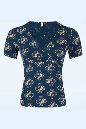 Blutsgeschwister Mon Soleil Cache Top in Birdie Pieps Blue