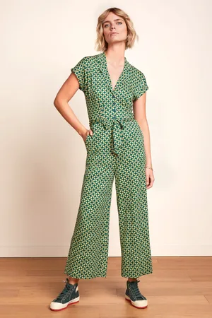 King Louie Darcy Scala Jumpsuit in Kayaking Grün.