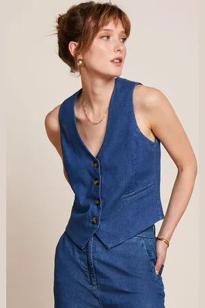 King Louie Bianca Chambray Weste in Denim