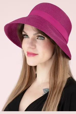 Bronté Ella Stroh Cloche Hut in Bougainvillea Pink
