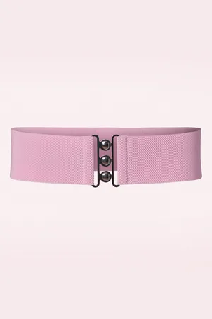Banned Retro Lauren Vintage Stretch-Gürtel in Hellrosa