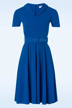 Vintage Chic Roxy – Swing-Kleid in Königsblau