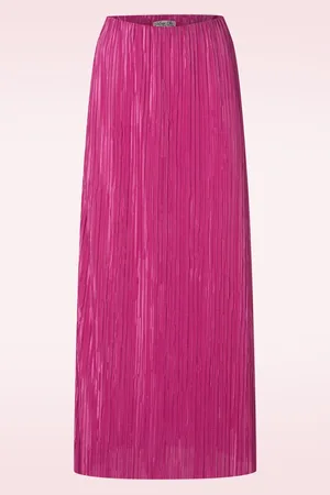 Vintage Chic Lily Plissierter Maxirock in Fuchsia