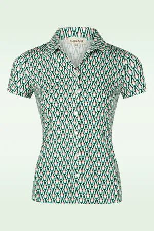 SURKANA Joanna Graphic Top in Grün
