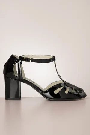 Banned Retro Secret Love – Ledersandalen in Lackschwarz