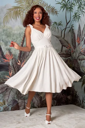 Miss Candyfloss Rafaela May Swing Kleid in Off White