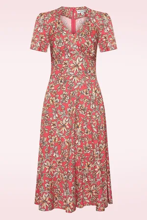 Very Cherry Hollywood Circle Dolores Kleid in Koralle