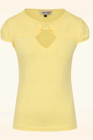Banned Retro Be Free Jersey Top in Bananengelb.